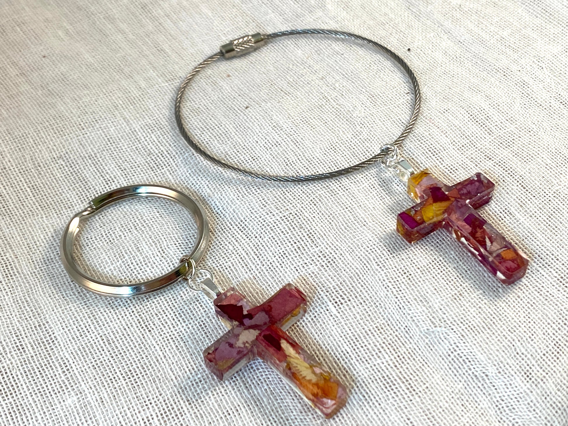 Keychain - Cross – A Treasured Petal